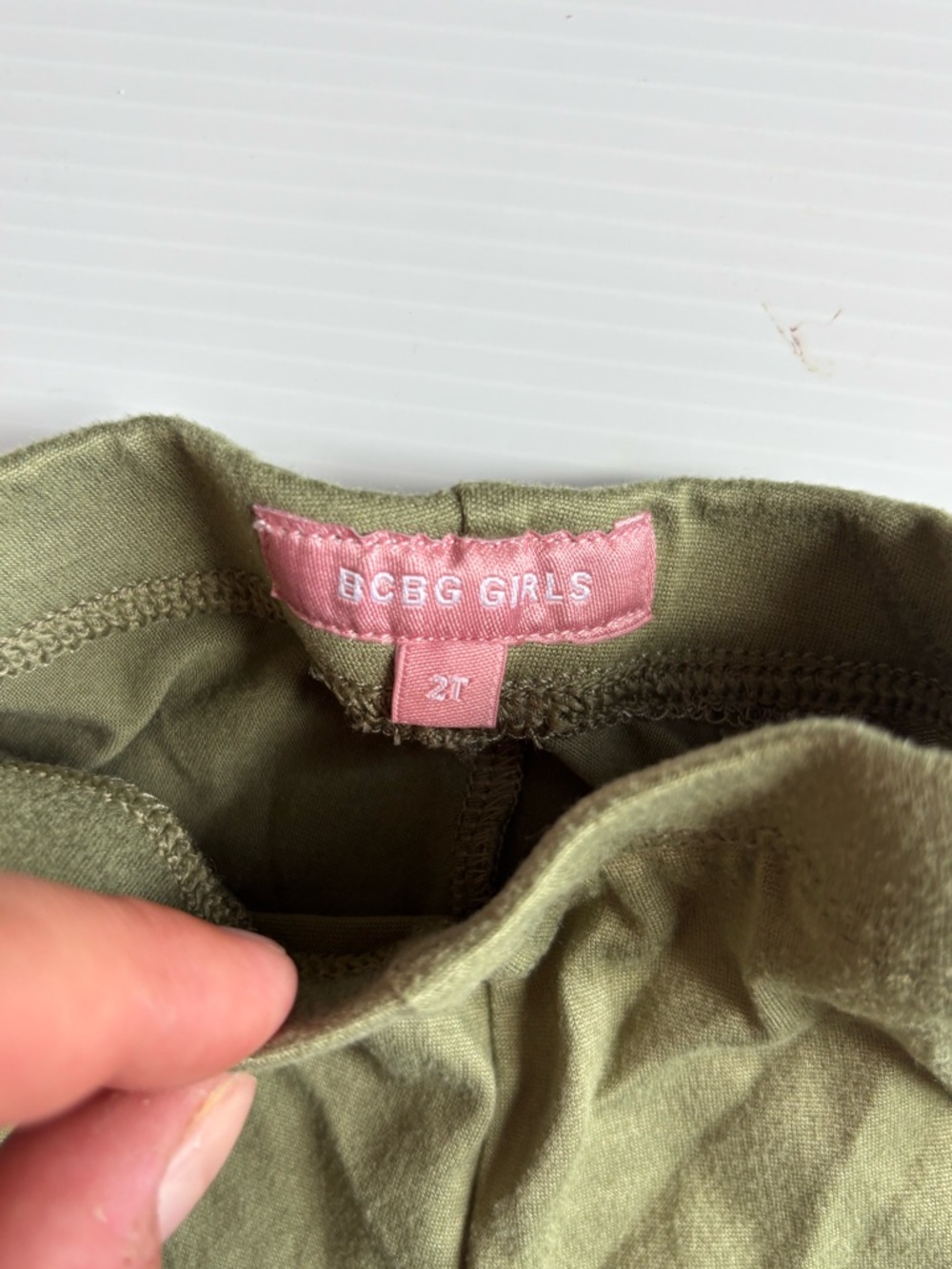 BCBG Girls Biker Shorts 2T Olive Green Toddler - Picture 3 of 3